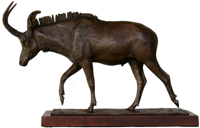 Roan bull bronze sculpture